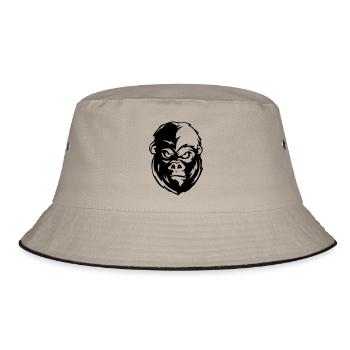 Gorilla Face Animal - Bucket Hat - khaki/black - Front