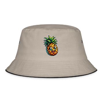 Ananas - Bucket Hat - Khaki/Schwarz - Vorne