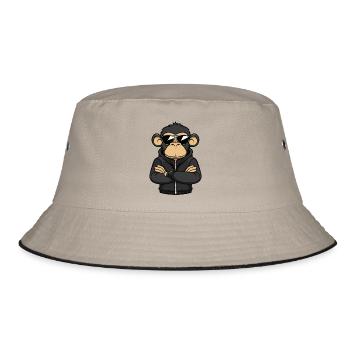 Monkey Comic - Bucket Hat - khaki/black - Front
