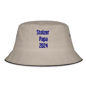 Stolzer Papa 2024 – für frischgebackene Väter - Bucket Hat - Khaki/Schwarz - Vorne