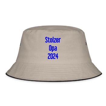Stolzer Opa 2024 – Perfekt für frischgebackene Opa - Bucket Hat - Khaki/Schwarz - Vorne