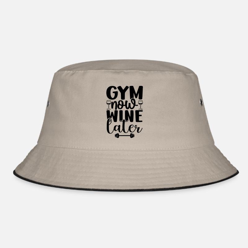 gym now wine later Bucket Hat
