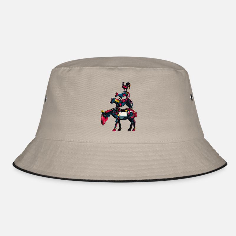 Town Musicians "Comic Robot" - Bucket Hat - khaki/black