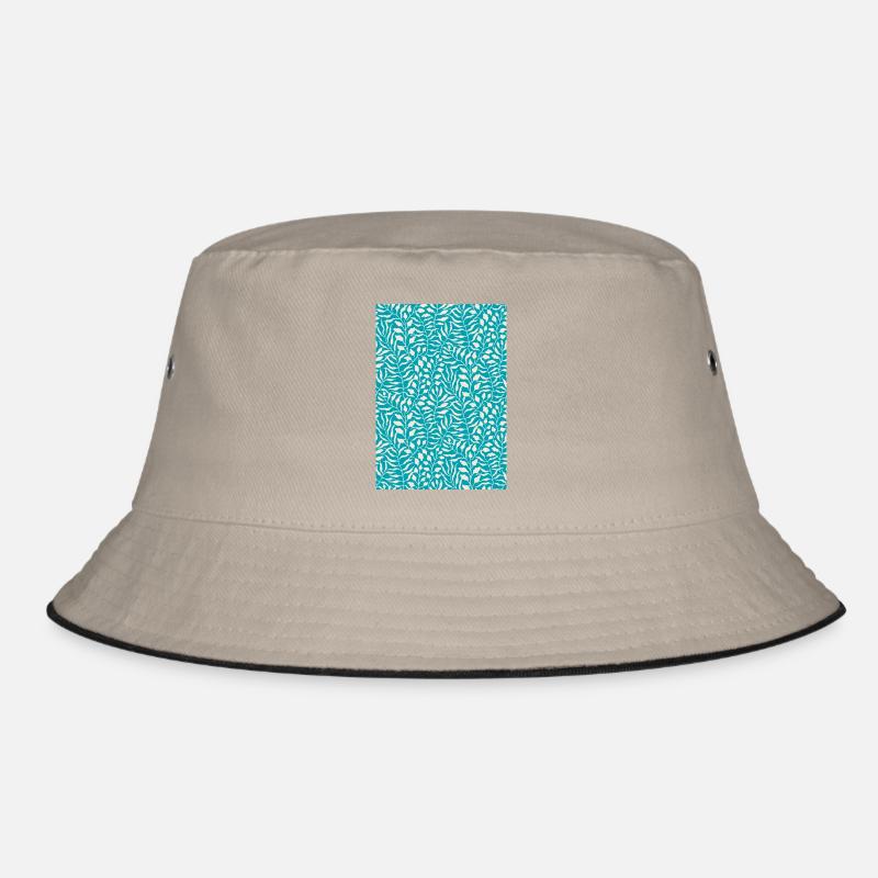Blaues Palmblatt-Design Bucket Hat