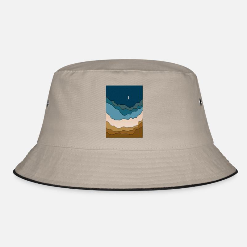 Abstraktes Strand-Design - Surfboard im Ozean Bucket Hat