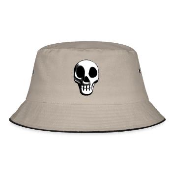 Design minimaliste du crâne en noir et blanc - Bob - kaki/noir - Devant