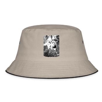 Black and white husky nature motif - Bucket Hat - khaki/black - Front