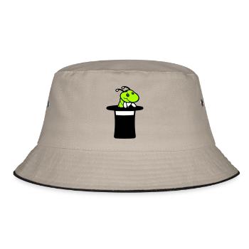 Caterpillar Top Hat Magician Wizard Magic Trick Cute - Bucket Hat - khaki/black - Front