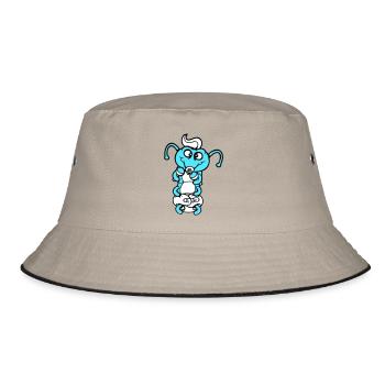 Caterpillar baby rattle diaper pacifier child born - Bucket Hat - khaki/black - Front
