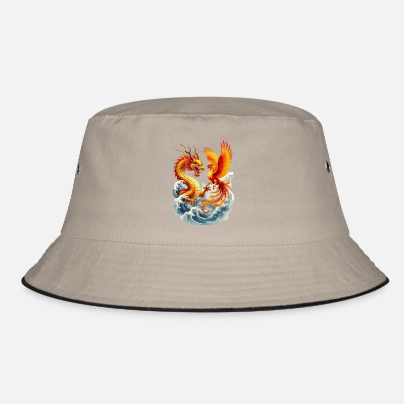 Dragon and Phoenix vector Bucket Hat
