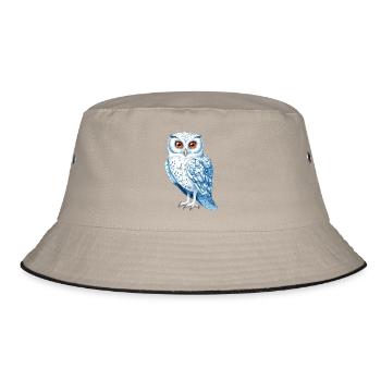 Dessin de hibou bleu blanc comme neige - Bob - kaki/noir - Devant