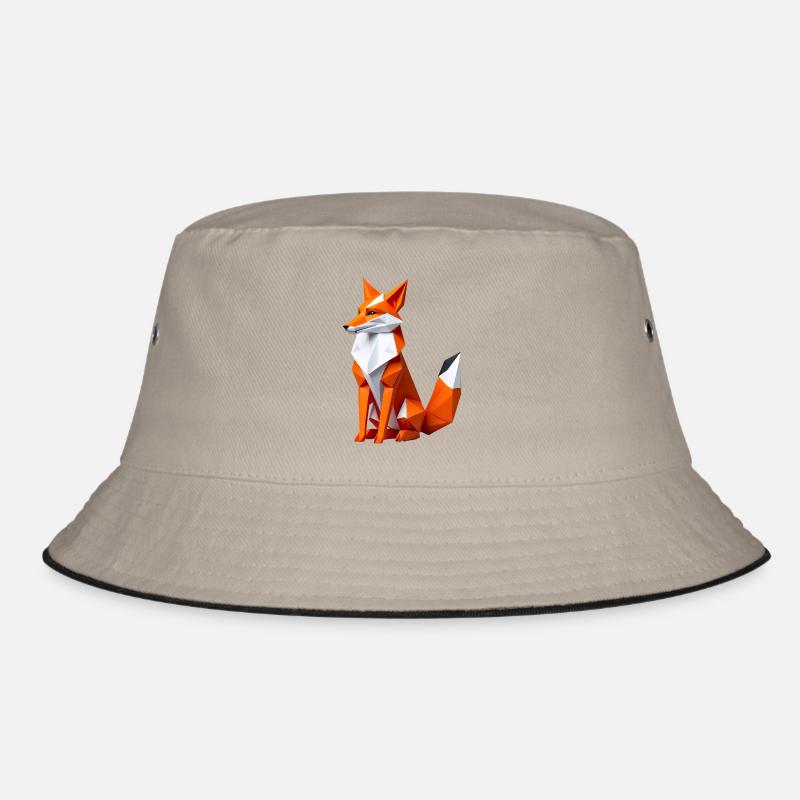 Geometrischer Polygonfuchs Bucket Hat