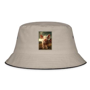Pig Pig - Bucket Hat - khaki/black - Front