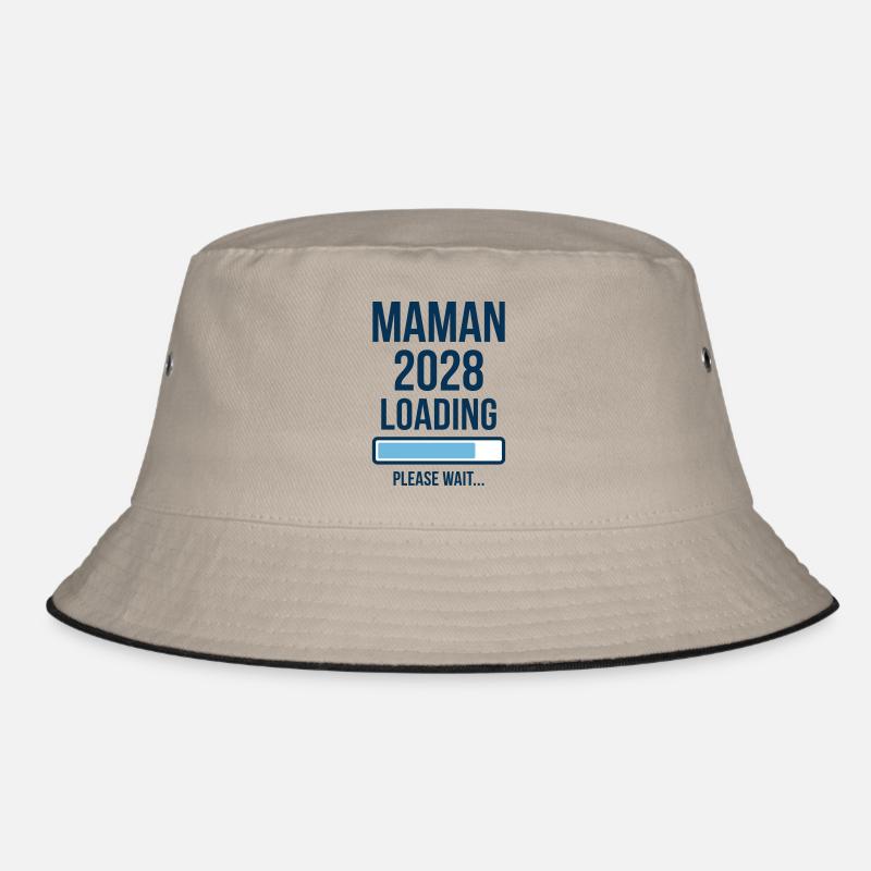 Pregnancy Announcement Mom 2028 Loading - Bucket Hat - khaki/black