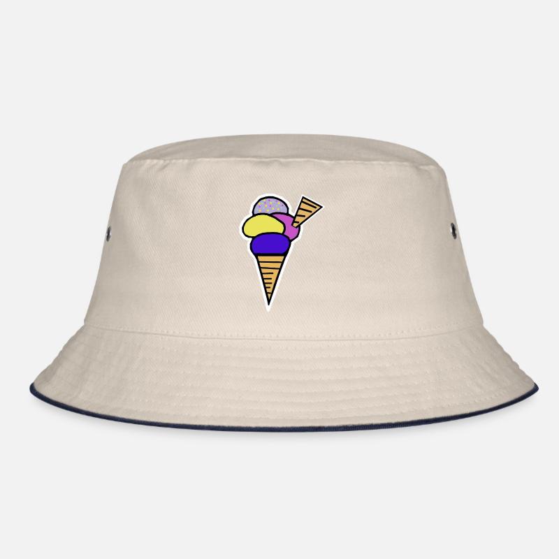 Eiswaffel Eiscreme Eis Kinder Retro Bucket Hat