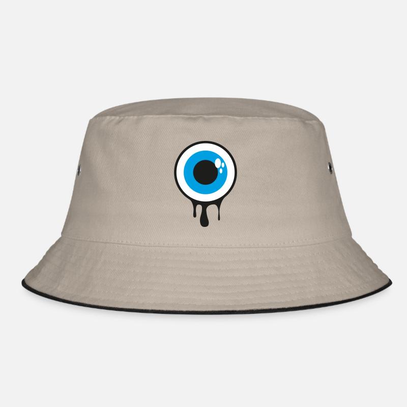 Dripping Eye - Bucket Hat - khaki/black