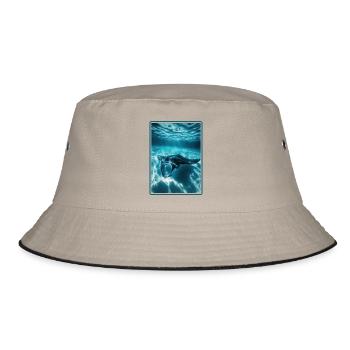 Rochen Mantarochen - Bucket Hat - Khaki/Schwarz - Vorne