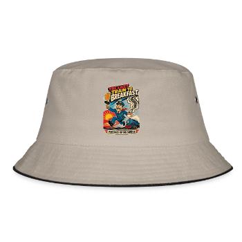 The Last Train for Breakfast – Railway Humor - Bucket Hat - khaki/black - Front