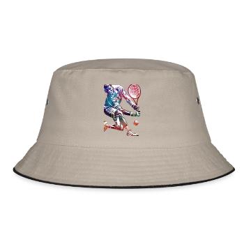 Tennisspieler - Bucket Hat - Khaki/Schwarz - Vorne