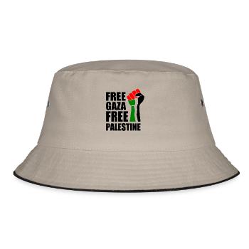 Free gaza Free palestine - Bucket Hat - khaki/black - Front