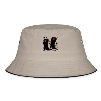 Cowboy Boots - Bucket Hat - khaki/black - Front