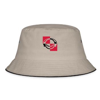 dj - Bucket Hat - Khaki/Schwarz - Vorne