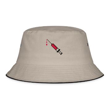 Spritze Blut - Bucket Hat - Khaki/Schwarz - Vorne