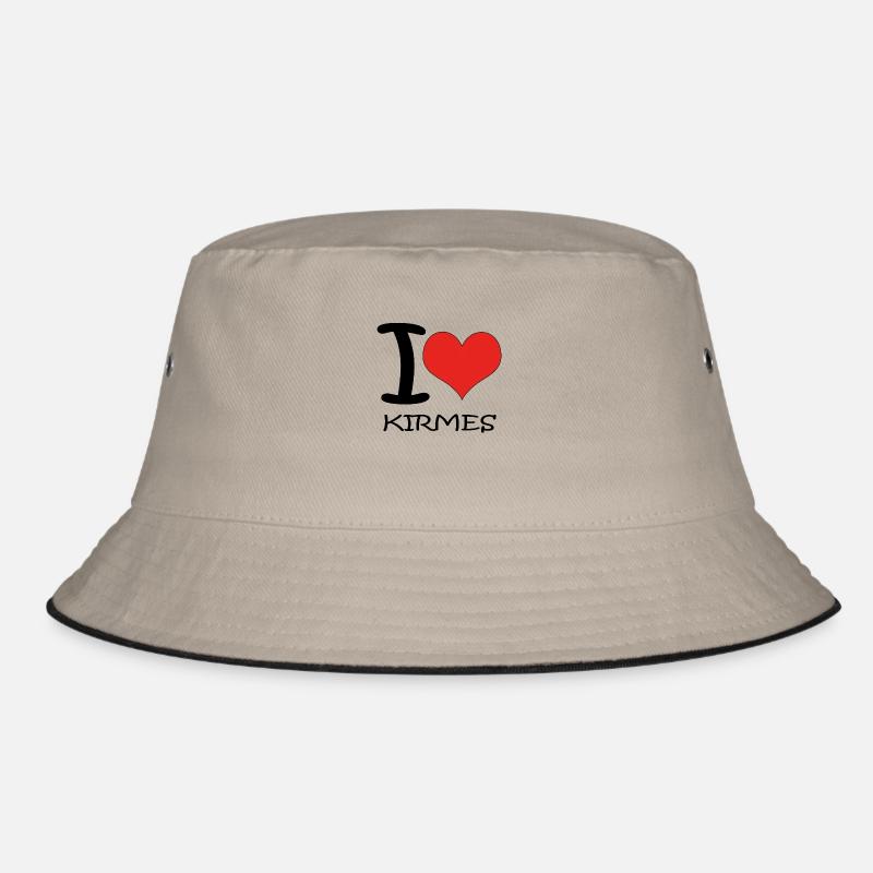 I Love Kirmes - Bucket Hat - Khaki/Schwarz