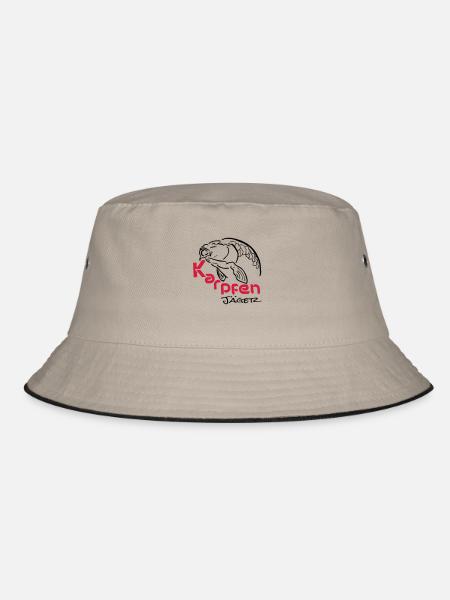 Karpfenjäger - Bucket Hat - Khaki/Schwarz - Vorne