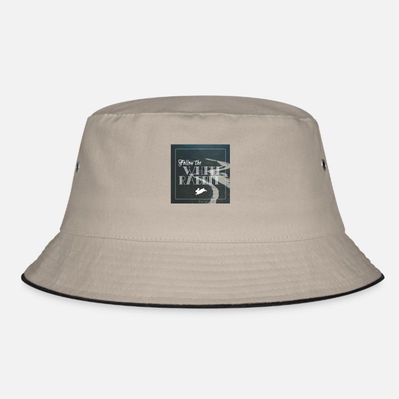 Follow the white rabbit - Bucket Hat - Khaki/Schwarz