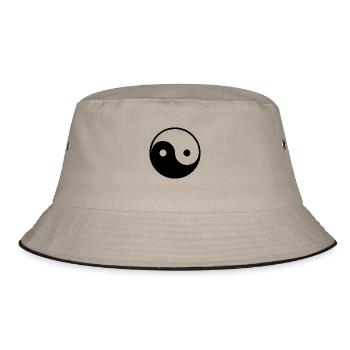 Ying Yang black & - Bucket Hat - Khaki/Schwarz - Vorne