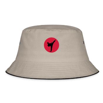 Kampfsport, Kick - Bucket Hat - Khaki/Schwarz - Vorne