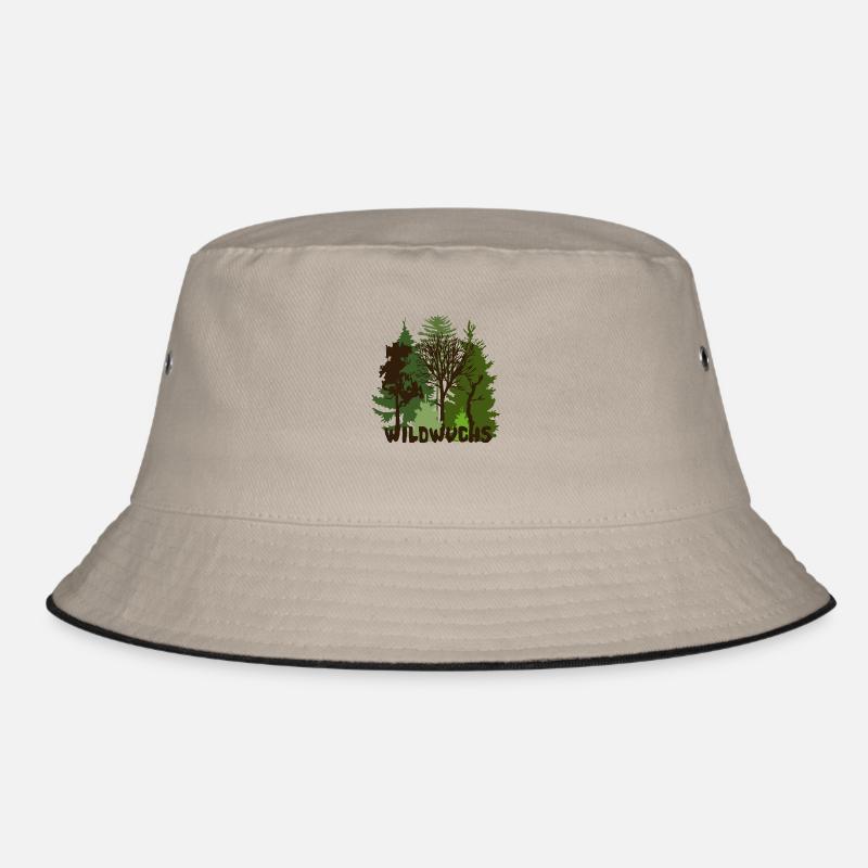 Forest nature tree trees wild wildwuchs - Bucket Hat - khaki/black