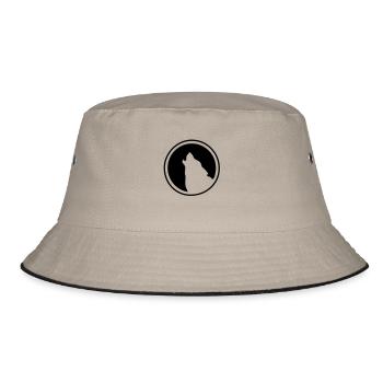 Wolf Logo - Bucket Hat - Khaki/Schwarz - Vorne