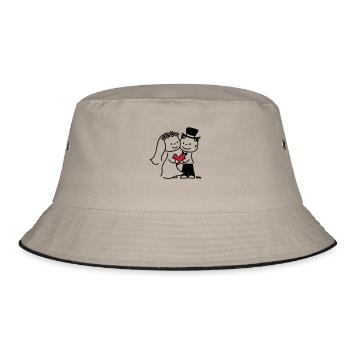 Brautpaar (c) - Bucket Hat - khaki/black - Front