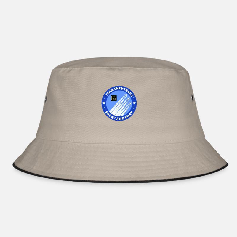 Team Chemtrails Pilot Geschenk Flugzeug - Bucket Hat - Khaki/Schwarz