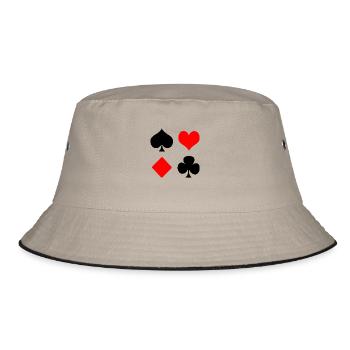 Playing Cards, Poker - Bucket Hat - khaki/black - Front