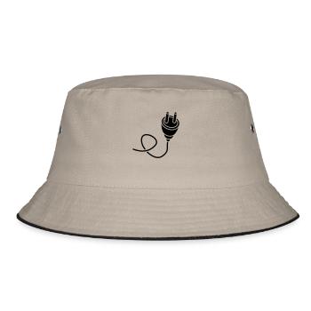 black connect connection cable plug plug - Bucket Hat - khaki/black - Front