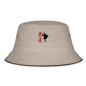Judo Japan Japanische Kunst Kampfsport Jiu Jitsu - Bucket Hat - Khaki/Schwarz - Vorne