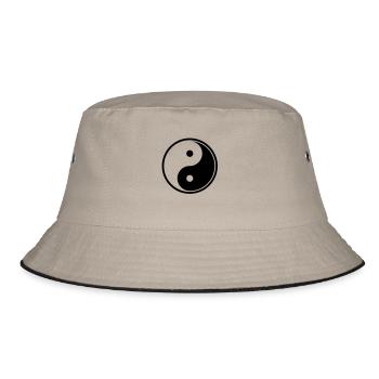 Yin und Yang - Bucket Hat - Khaki/Schwarz - Vorne