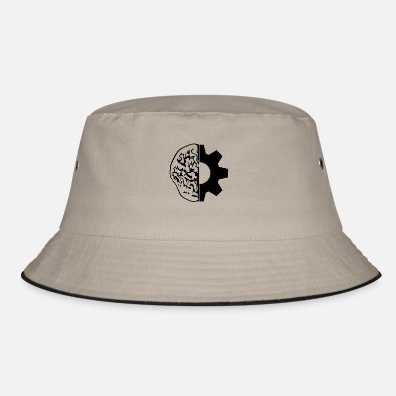 think brain intelligent engineer gear mechan Bucket Hat