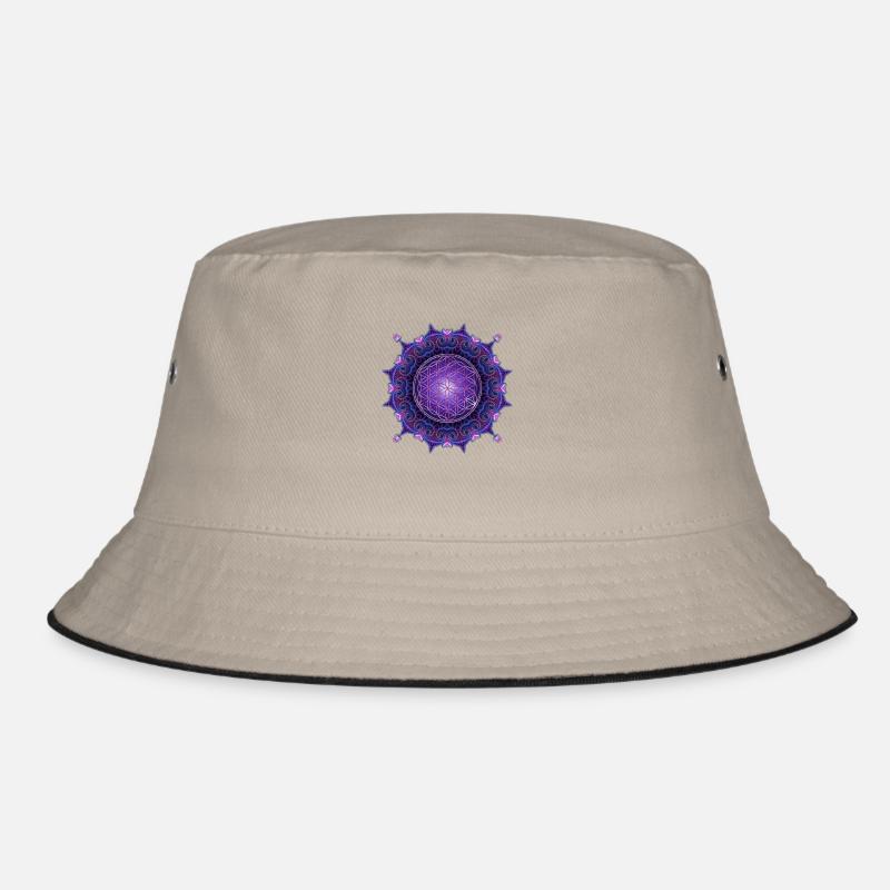 FLEUR DE LA VIE - Mandala de coeur - Bob - kaki/noir