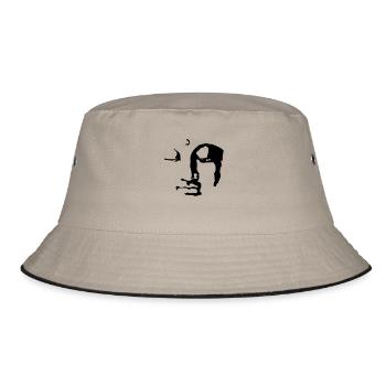 buddha face - Bucket Hat - Khaki/Schwarz - Vorne