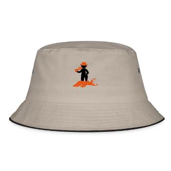 A hunter shot a deer in the forest - Bucket Hat - khaki/black - Front