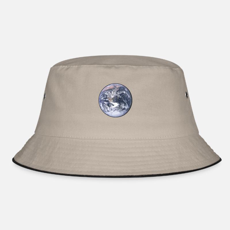 Erde - Planet - Die Welt - Mutter Erde - Bucket Hat - Khaki/Schwarz