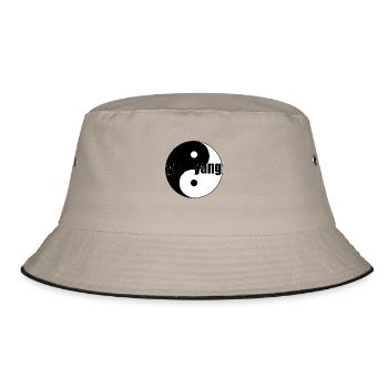 yin yang - Bucket Hat - Khaki/Schwarz - Vorne