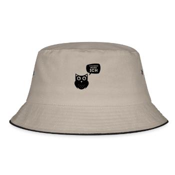 N SCHEISS MUSS ICH - EULENSHIRT - Bucket Hat - Khaki/Schwarz - Vorne