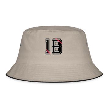 18 - Bucket Hat - Khaki/Schwarz - Vorne