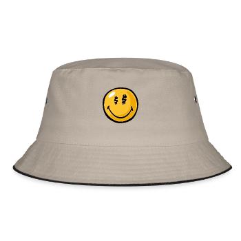 Smiley greed - Bucket Hat - khaki/black - Front
