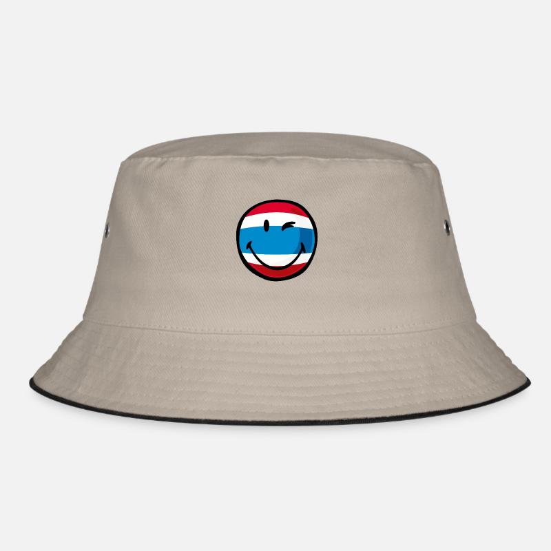 Smiley Thailand - Bucket Hat - Khaki/Schwarz